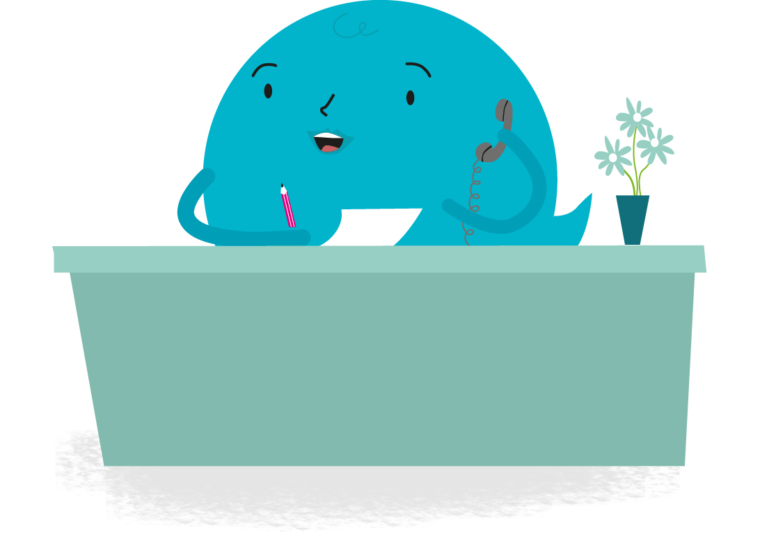 Circle desk ladyFlowers